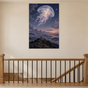 Jellyfish Art Print | Celestial Observatory Fantasy Wall Decor image 14