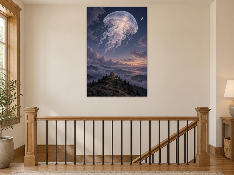 Jellyfish Art Print | Celestial Observatory Fantasy Wall Decor image 14