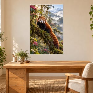 Red Panda Print | Himalayan Wall Art | Cinematic Animal Portrait image 2