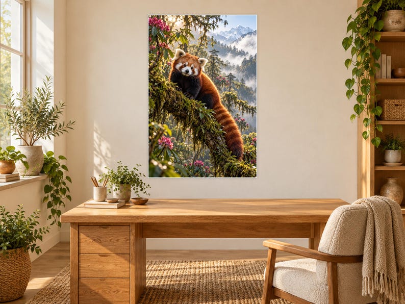 Red Panda Print | Himalayan Wall Art | Cinematic Animal Portrait image 2