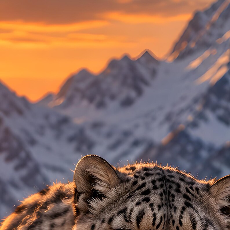 Snow Leopard Print | Himalayan Wildlife Wall Art | Cinematic Animal Portrait bild 3