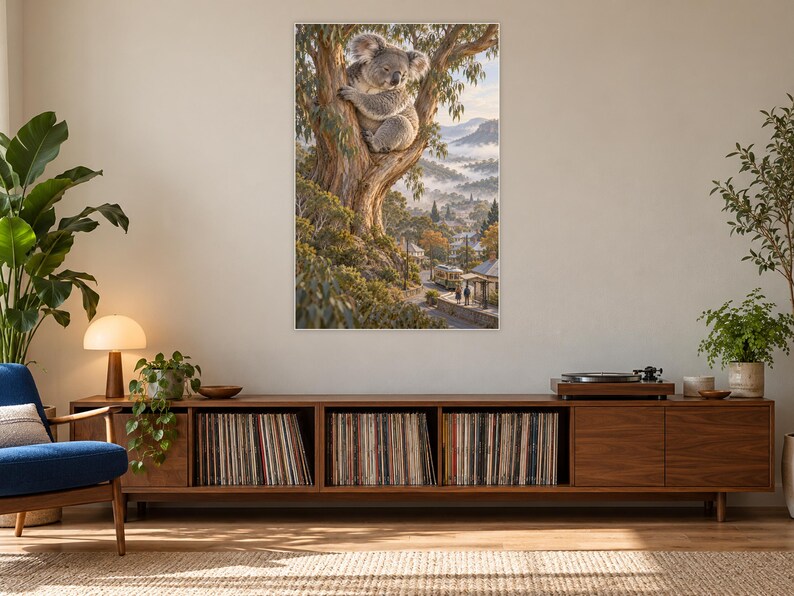 Koala Art Print | Eucalyptus Village Fantasy Wall Decor bild 17