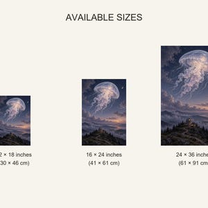 Jellyfish Art Print | Celestial Observatory Fantasy Wall Decor image 20