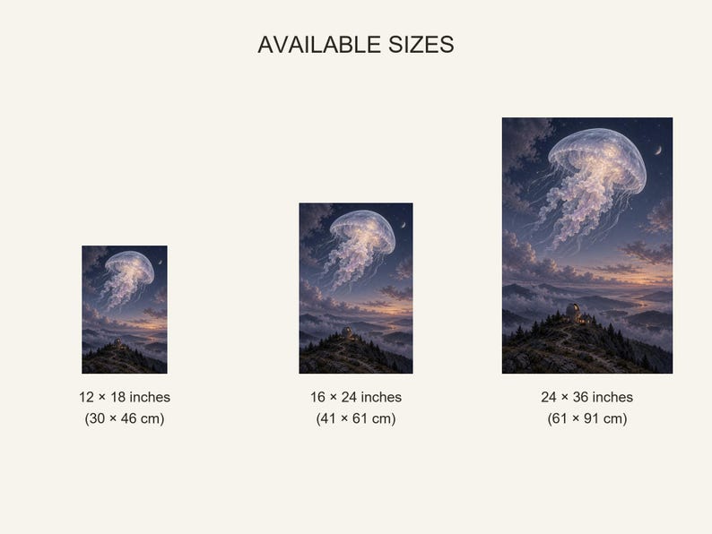 Jellyfish Art Print | Celestial Observatory Fantasy Wall Decor image 20