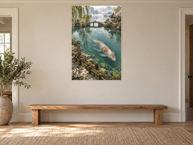 Koi Fish Art Print | Japanese Garden Fantasy Wall Decor image 13