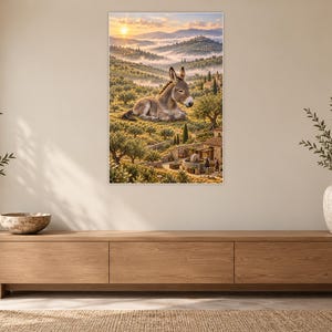 Donkey Art Print | Olive Grove Village Fantasy Wall Decor image 12