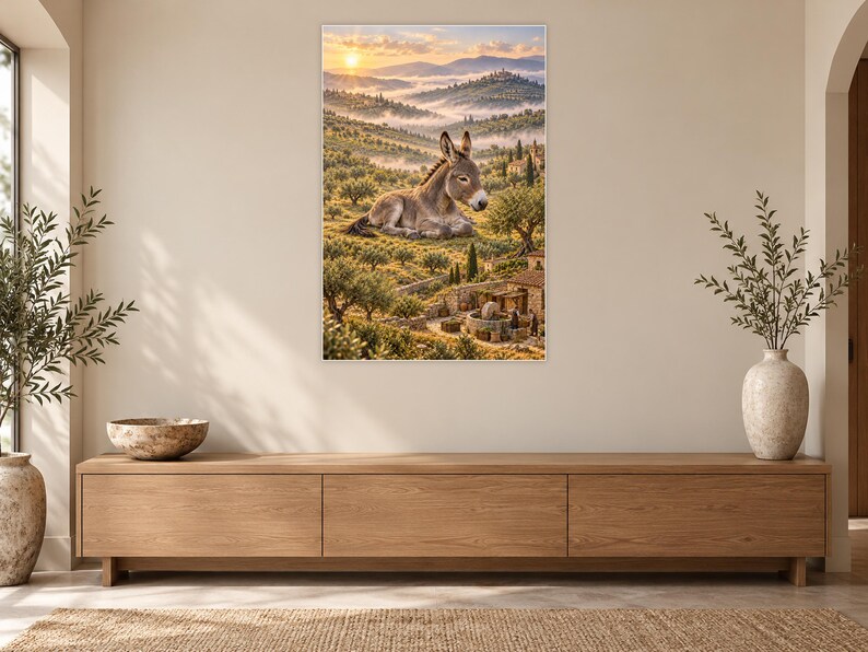 Donkey Art Print | Olive Grove Village Fantasy Wall Decor image 12