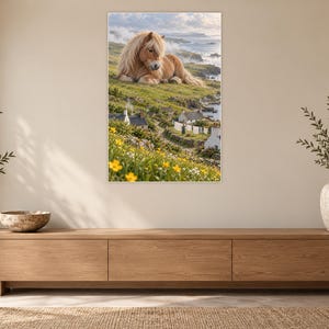 Shetland Pony Art Print | Seaside Village Fantasy Wall Decor image 12