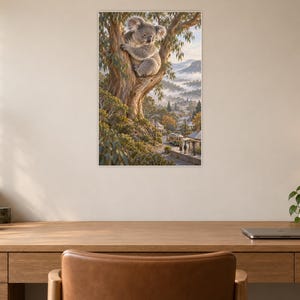 Koala Art Print | Eucalyptus Village Fantasy Wall Decor bild 6