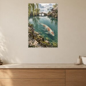 Koi Fish Art Print | Japanese Garden Fantasy Wall Decor image 10