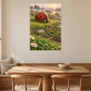 Ladybug Art Print | Cottage Garden Fantasy Wall Decor immagine 9