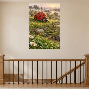 Ladybug Art Print | Cottage Garden Fantasy Wall Decor immagine 14