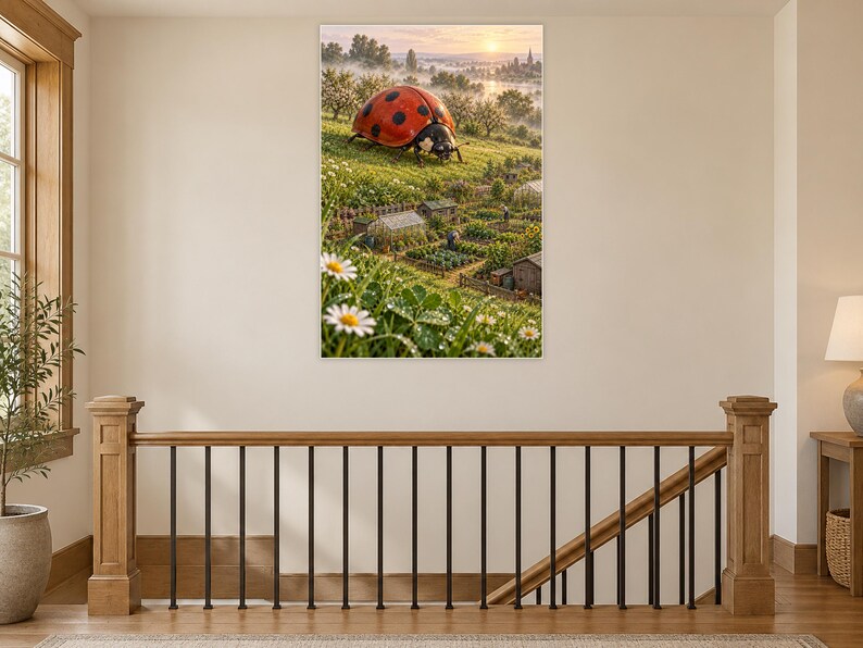Ladybug Art Print | Cottage Garden Fantasy Wall Decor immagine 14
