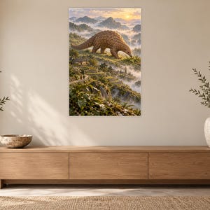 Pangolin Art Print | Terraced Village Fantasy Wall Decor Bild 12