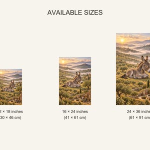 Donkey Art Print | Olive Grove Village Fantasy Wall Decor image 20