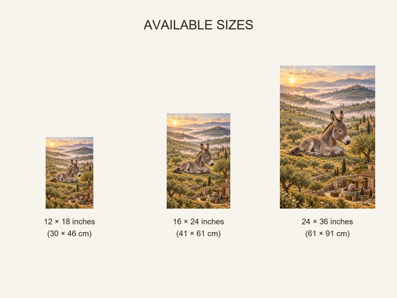 Donkey Art Print | Olive Grove Village Fantasy Wall Decor image 20