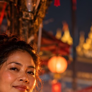 Lámina del Mercado Nocturno de Bangkok / Arte mural de comida callejera tailandesa / Póster con retrato nocturno cinematográfico imagen 3