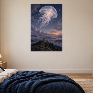 Jellyfish Art Print | Celestial Observatory Fantasy Wall Decor image 16