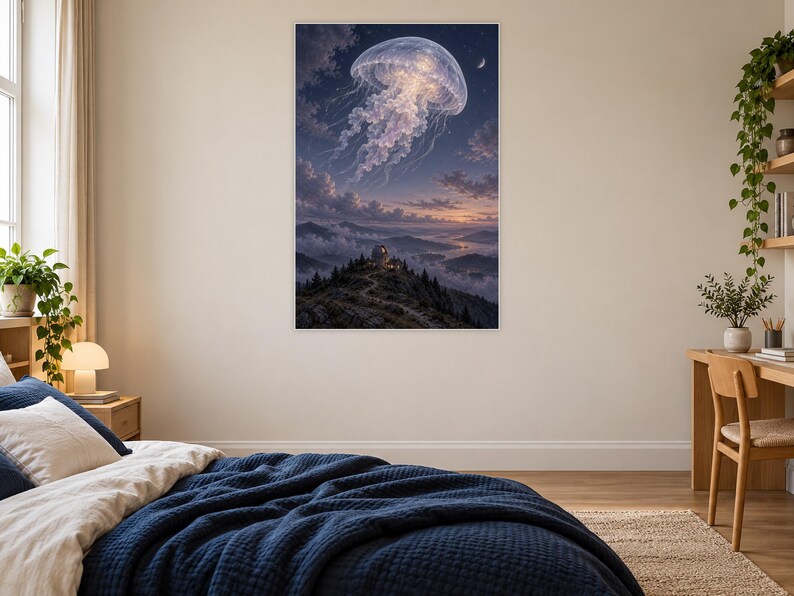 Jellyfish Art Print | Celestial Observatory Fantasy Wall Decor image 16