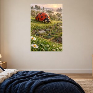 Ladybug Art Print | Cottage Garden Fantasy Wall Decor immagine 16