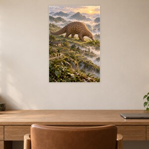 Pangolin Art Print | Terraced Village Fantasy Wall Decor Bild 6