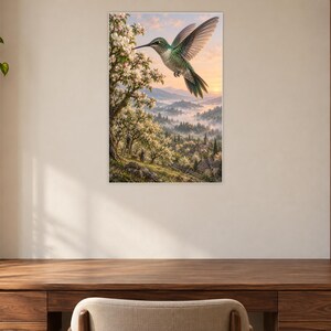 Hummingbird Art Print | Blossom Orchard Fantasy Wall Decor imagen 7