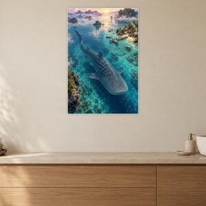Whale Shark Art Print | Tropical Lagoon Fantasy Wall Decor zdjęcie 10
