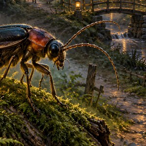 Firefly Art Print | Glowing Woodland Village Fantasy Wall Decor image 19