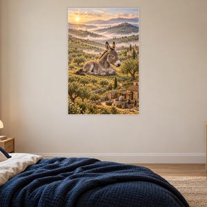 Donkey Art Print | Olive Grove Village Fantasy Wall Decor image 16