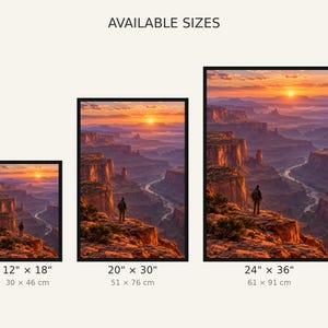 Framed Red Rock Canyon Print | Desert Southwest Landscape Wall Art | Utah Canyon Sunset Poster image 3