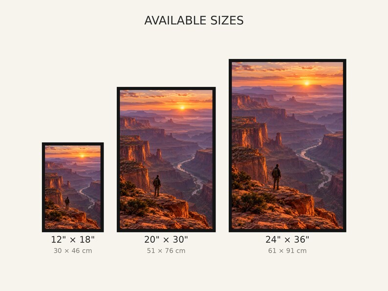 Framed Red Rock Canyon Print | Desert Southwest Landscape Wall Art | Utah Canyon Sunset Poster image 3