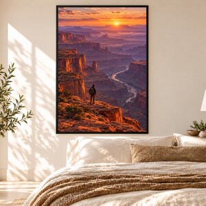 Framed Red Rock Canyon Print | Desert Southwest Landscape Wall Art | Utah Canyon Sunset Poster image 1