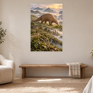 Pangolin Art Print | Terraced Village Fantasy Wall Decor Bild 5