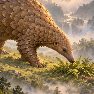 Pangolin Art Print | Terraced Village Fantasy Wall Decor Bild 19