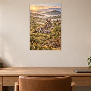 Donkey Art Print | Olive Grove Village Fantasy Wall Decor image 6