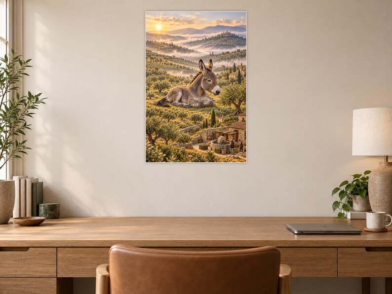Donkey Art Print | Olive Grove Village Fantasy Wall Decor image 6