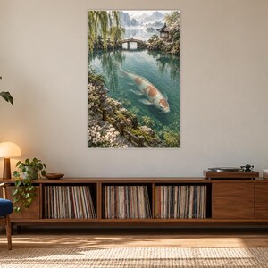 Koi Fish Art Print | Japanese Garden Fantasy Wall Decor image 17
