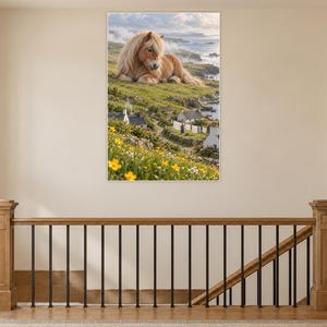 Shetland Pony Art Print | Seaside Village Fantasy Wall Decor image 14