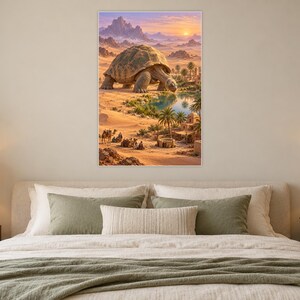 Desert Tortoise Art Print | Oasis Village Fantasy Wall Decor afbeelding 4