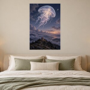 Jellyfish Art Print | Celestial Observatory Fantasy Wall Decor image 4