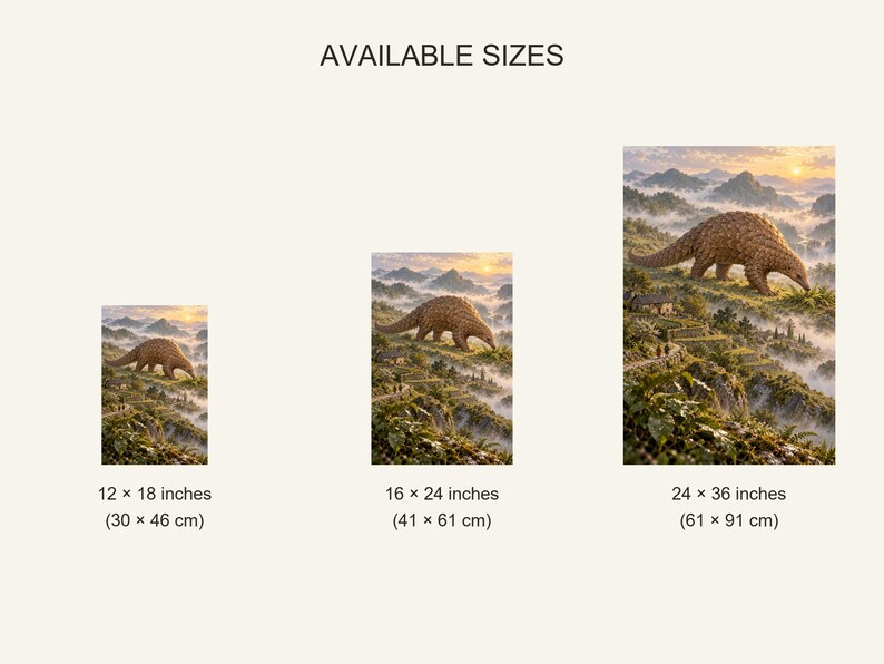 Pangolin Art Print | Terraced Village Fantasy Wall Decor Bild 20