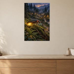 Firefly Art Print | Glowing Woodland Village Fantasy Wall Decor image 10