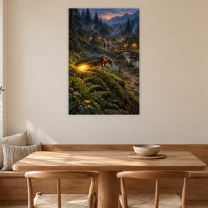 Firefly Art Print | Glowing Woodland Village Fantasy Wall Decor image 9