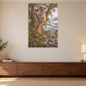 Koala Art Print | Eucalyptus Village Fantasy Wall Decor bild 3