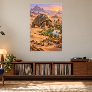 Desert Tortoise Art Print | Oasis Village Fantasy Wall Decor afbeelding 17