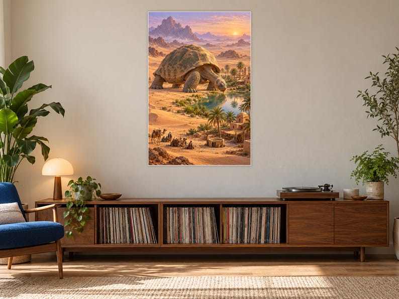 Desert Tortoise Art Print | Oasis Village Fantasy Wall Decor afbeelding 17