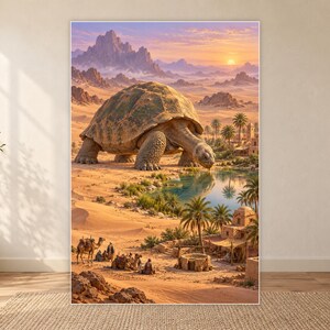 Desert Tortoise Art Print | Oasis Village Fantasy Wall Decor afbeelding 18