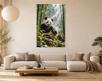 Giant Panda Print | Bamboo Forest Wall Art | Cinematic Animal Portrait