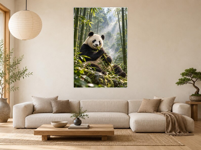 Giant Panda Print | Bamboo Forest Wall Art | Cinematic Animal Portrait bild 1