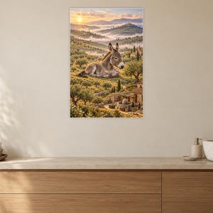 Donkey Art Print | Olive Grove Village Fantasy Wall Decor image 10